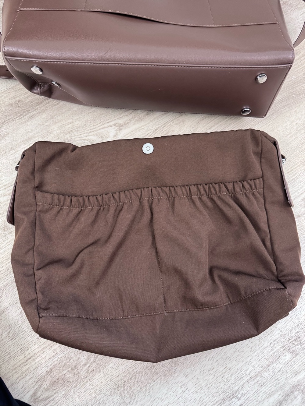 Calpak Haven Espresso Dark Brown Leather Tote with Detachable Strap - Picture 3 of 7